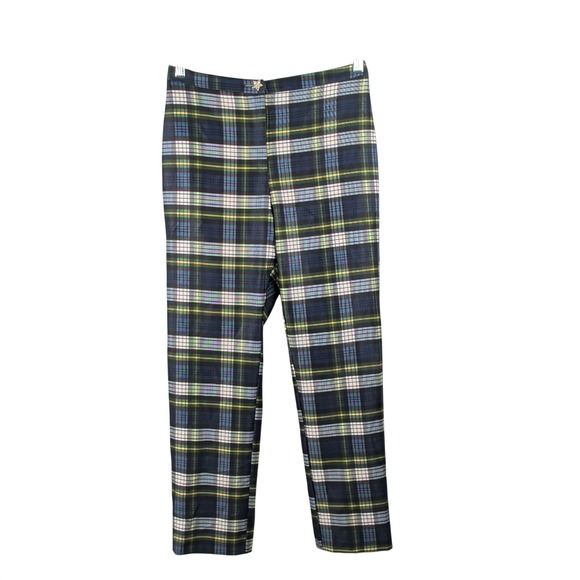 Alexia Admor Pants - Alexia Admor Womens 4 Plaid Pants Green Blue Tartan Dark Academia Preppy P178